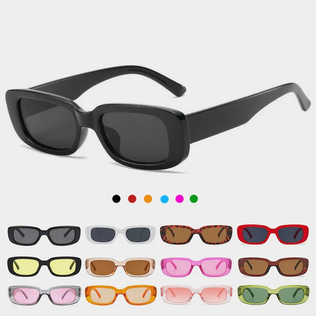 Gafas De Sol cuadradas negras Vintage para mujer, marca De lujo, pequeñas,  rectangulares, gradiente, espejo transparente - AliExpress