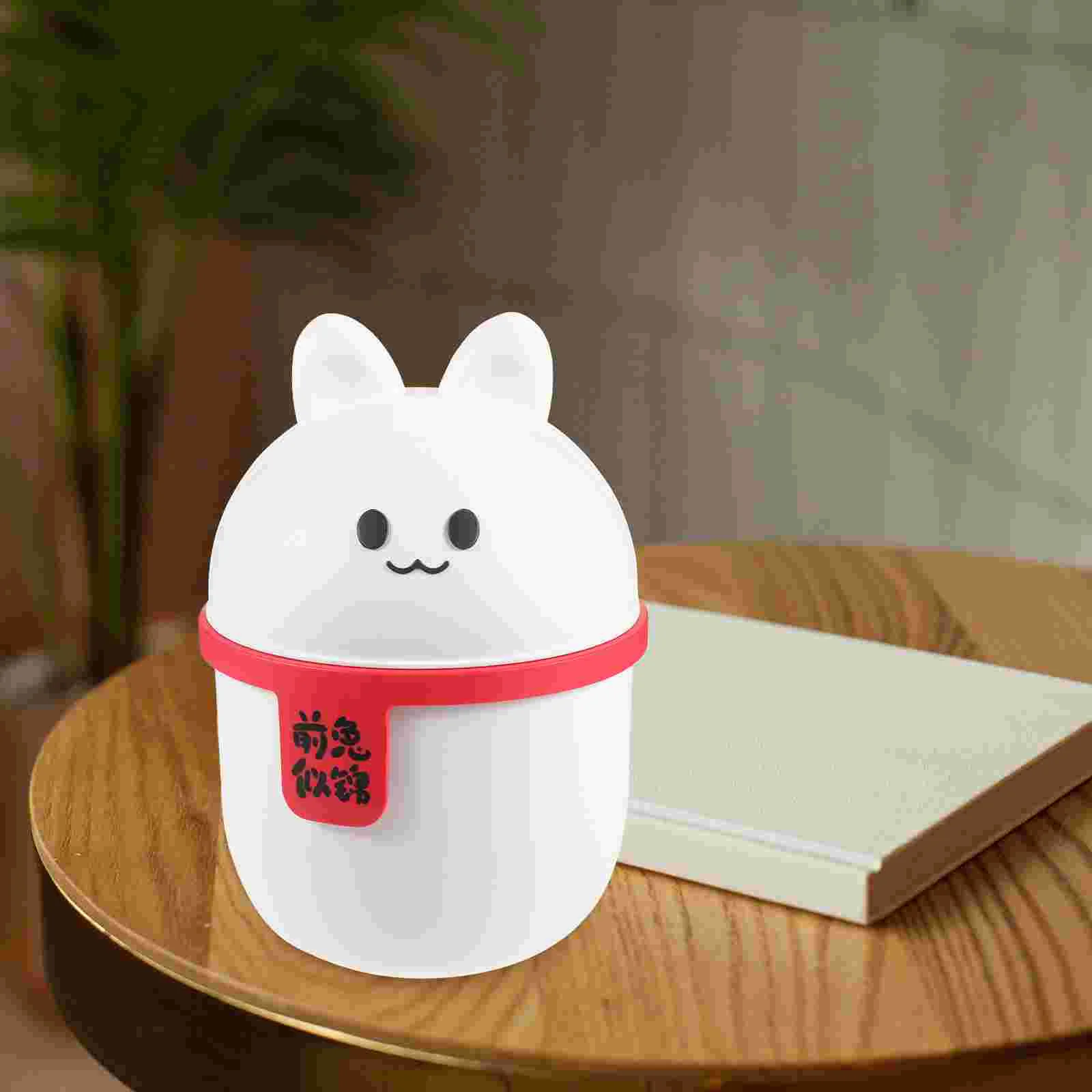 

Office Mini Wastebasket Cartoon Car Trash Cans with Lid Animal Desktop Trash Cans Office Desktop Trash Desktop Paper Trash