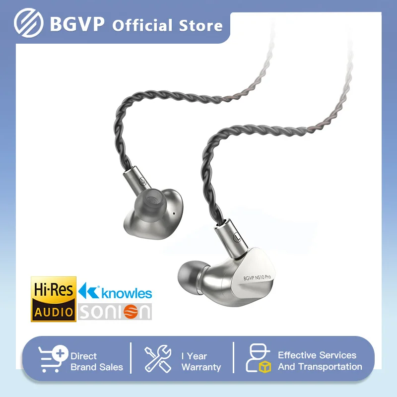 BGVP NS10 Pro 8BA+2DD Hybrid Drive Unit In Ear Wired Earbud