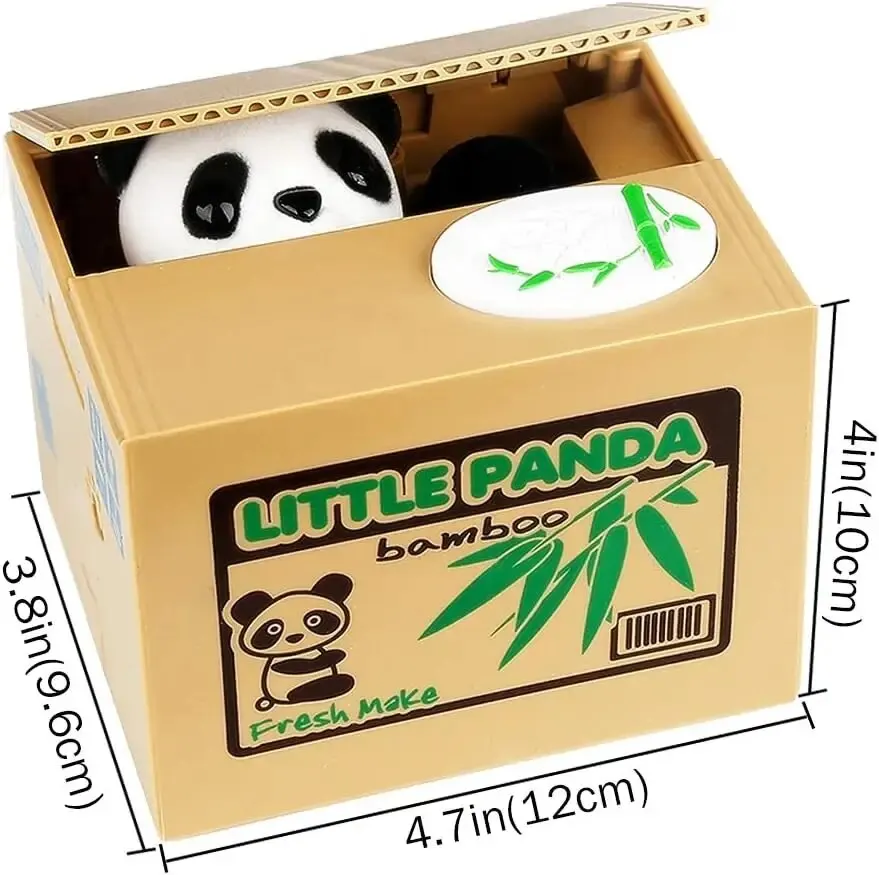Electronic Piggy Bank Deposit Saving Money Box Automated Panda Coin Bank Creative Dog Saving Pot For Children Christmas Gifts