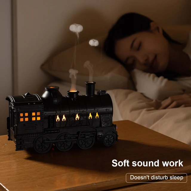300ml Mini Train Shape Essential Oil Diffuser with Light Cool Mist Air Humidifier Aromatherapy Diffuser for Home Office Bedroom 3