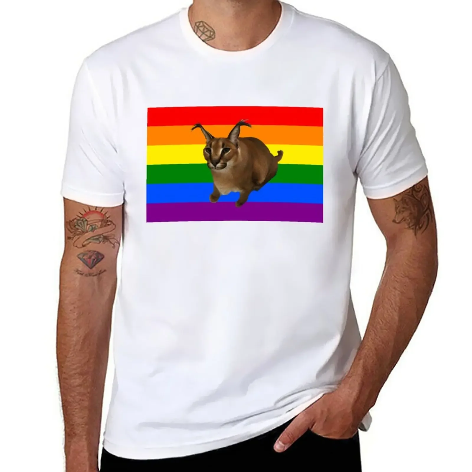 

big floppa pride T-Shirt blacks vintage men clothings