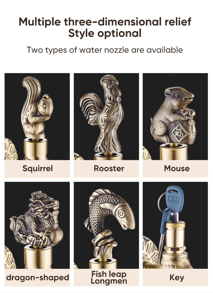 Description Picture 6 of itemBidcock Faucet Antique Bronze Dragon Carved Tap Bathroom Mop Faucet Washing Machine Faucet Outdoor Faucet For Garden 811573