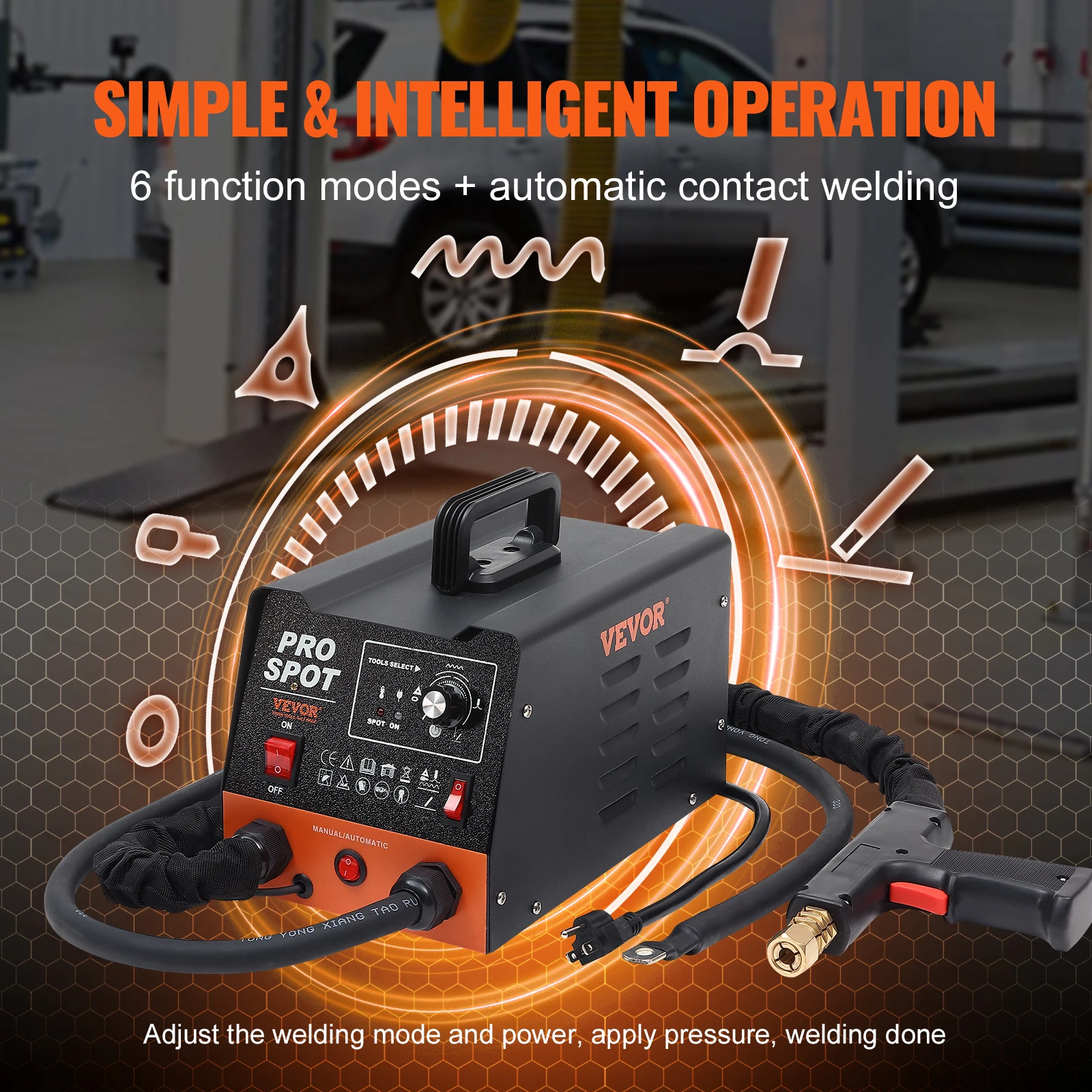 Saldatore A Punti, Kit Di Riparazione Ammaccature Con Saldatore Per Prigionieri 3 KW, Con Saldatura A Punti Automatica Manuale E 9 Modalità, Estrattore Per Ammaccature, Per Auto E Camion | IT - Foto 5