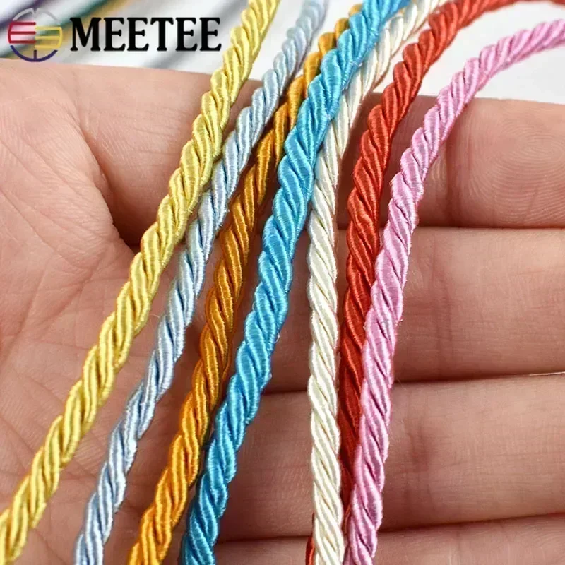 5-20Meters 3mm 3 Shares Twisted Cord Rope Bag Decorative Braided Ropes Gift Box Package Thread Cords DIY Sewing Accessories