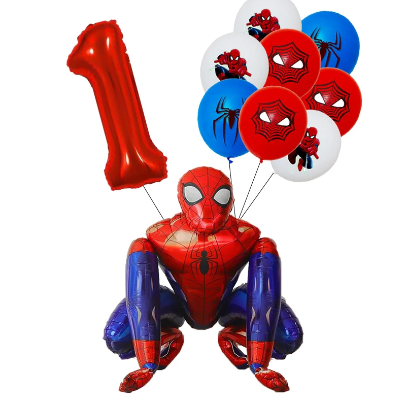 thumbnail image 1 of Decoración de cumpleaños de Spiderman Globos para niños Vajilla de Spiderman rojo Mantel Fondo Vasos de papel Platos Suministros para fiesta de bebé, 1 of 5