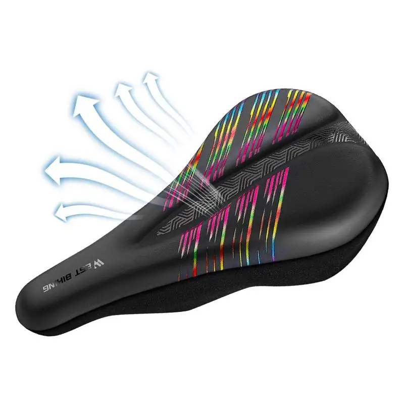 

Breathable Comfortable Bicycle Saddle Cover PU Leather GEL Silicone Cycling Seat Cover Hollow Shockproof MTB Road Bike Cushion