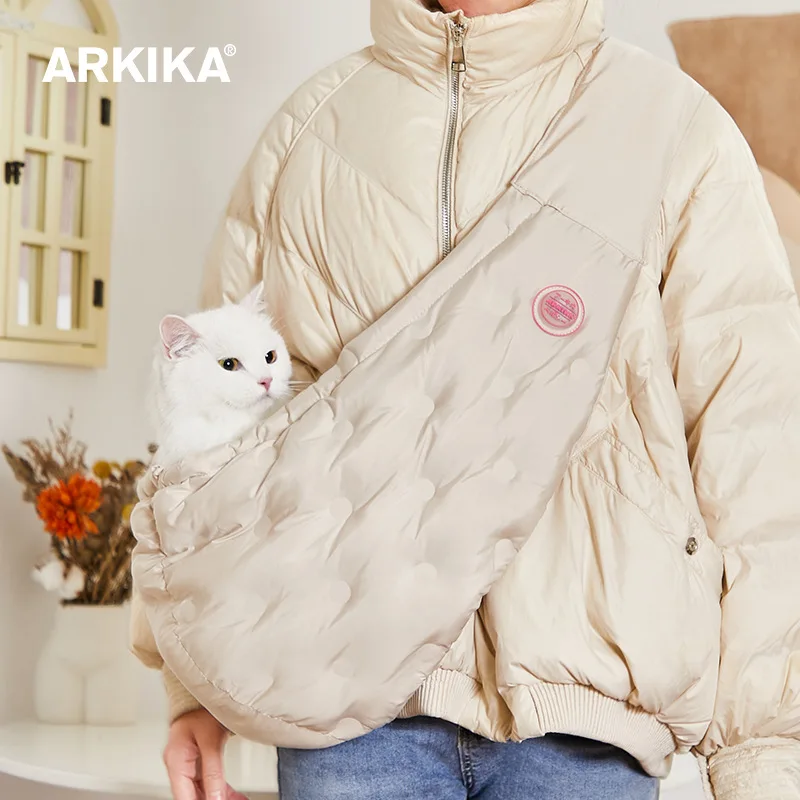 ARKIKA Pet Cat Crossbody Backpack Out And About Portable High Value Load Puppy Dog Bag Anti-Stress Cuddle Cat Magic Weapon