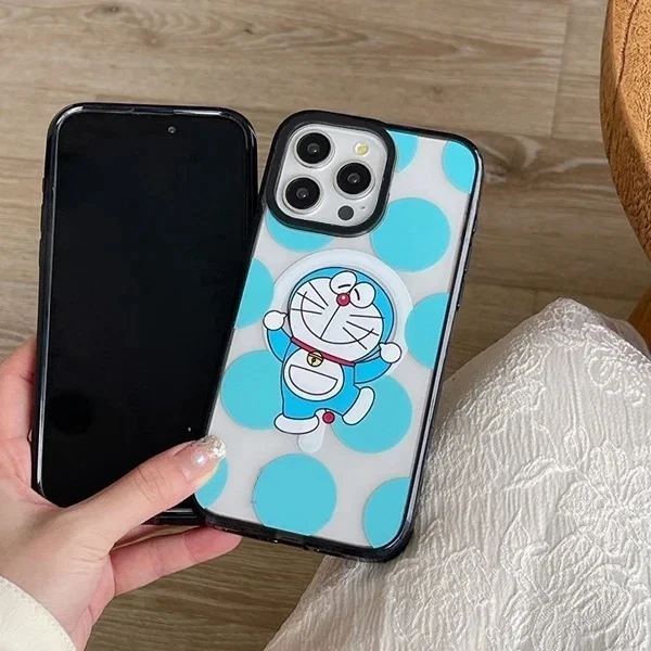 

Blue Cat Black Border Acrylic MagSafe Phone Case Cover for iPhone 11 12 13 14 15 Pro Max Case for iPhone 14 Pro Max