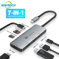 RSHTECH USB C Hub hdmi 4k 120hz 8K HDMI 10Gbps Data Transfer Speed 100W Power Delivery with SD/TF Reader USB-C Docking Station 1