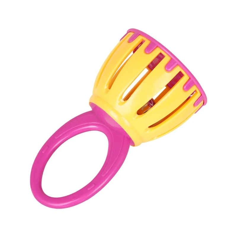 Oval Handle Baby Cage Bells Shaker Toy Safe Early Training Handheld Handle Style Detachable Baby Bells for Child