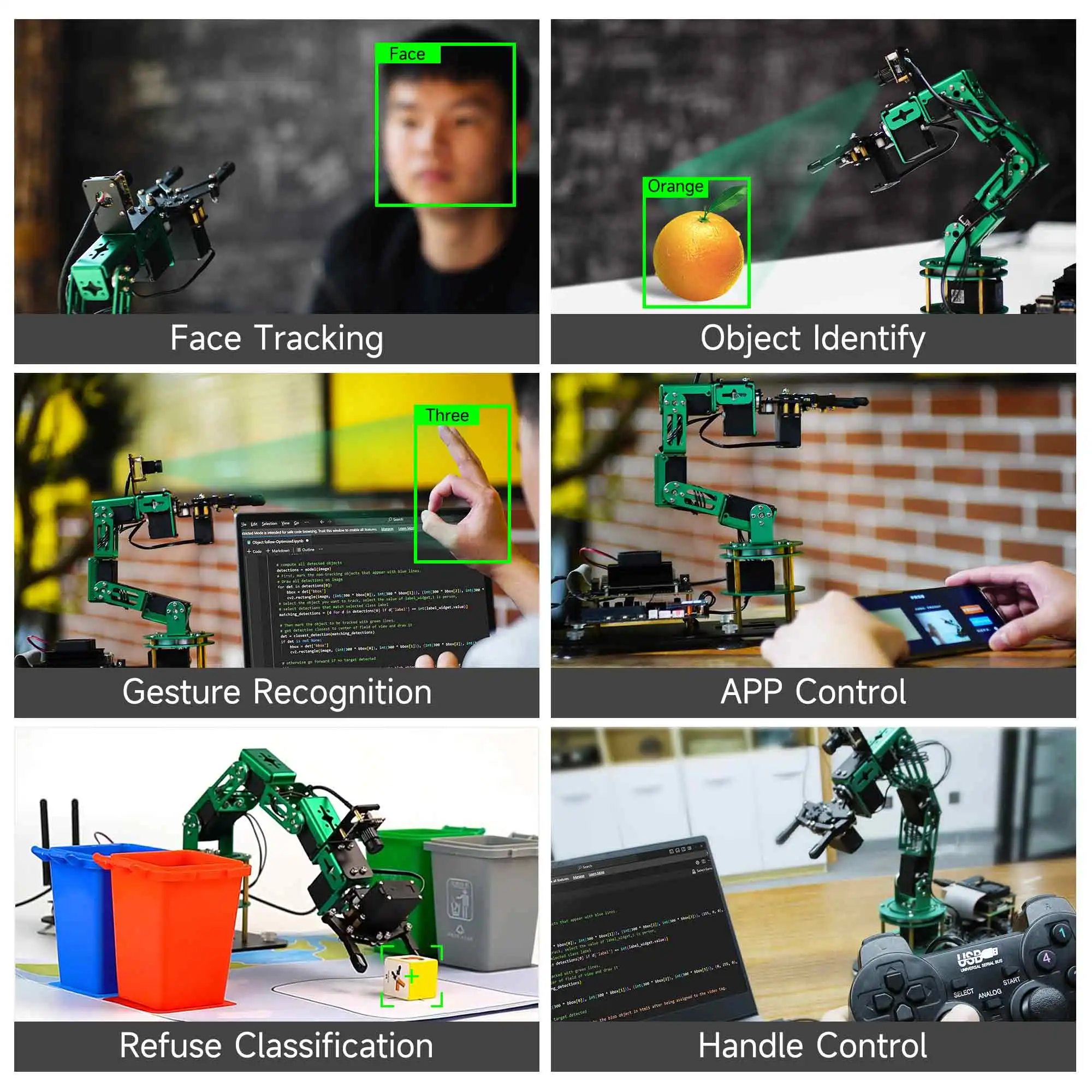Raspberry Pi 5 Robotic Arm Kit with HD Camera and 6KG 15KG Metal Servo ROS Robot Open Source DIY Electronic Projects for Adults 3