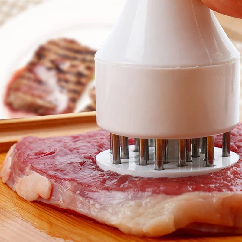 304 Stainless Steel Meat Tenderizer, Durable 21 Ultra Sharp Needle Blade Tenderizer for Steak, Beef-Kitchen Cooking Tools
