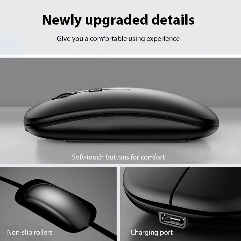 Compact Bluetooth Wireless Keyboard with Rechargeable Mouse