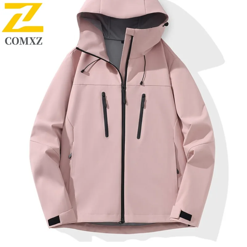 Men's Outdoor Windbreaker Jacket Spring Autumn Waterproof Windproof Hooded Casual Sporty Couple Hiking Camping Lightweight Coat
