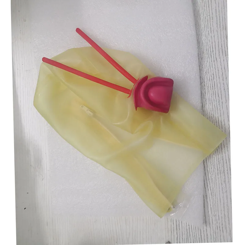 Handmade Transparent Latex Hood with 15CM Long Nose Tube Red Teeth Gag Rubber Mask Back Zip Men Women Halloween Cosplay Costume |