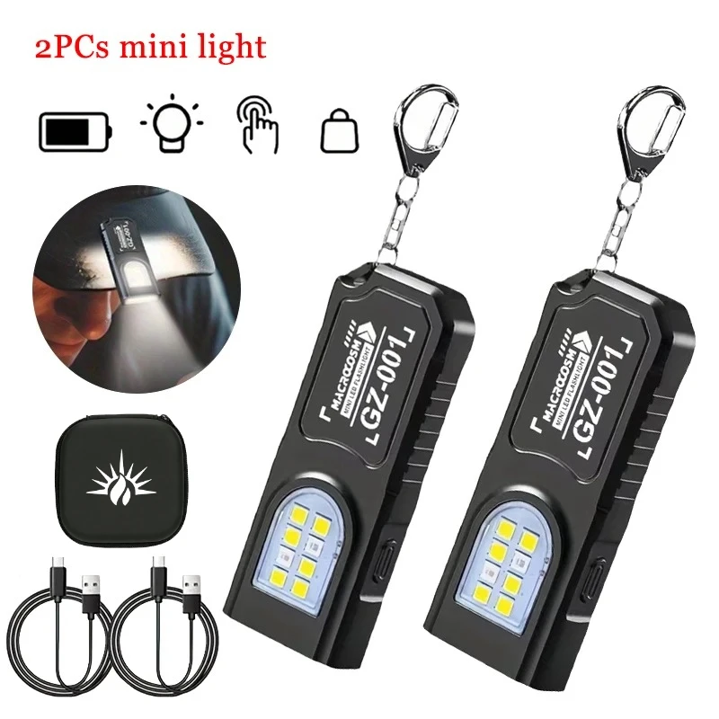 Rechargeable LED Keychain Flashlight - 550LM Portable Mini Torch with Magnet
