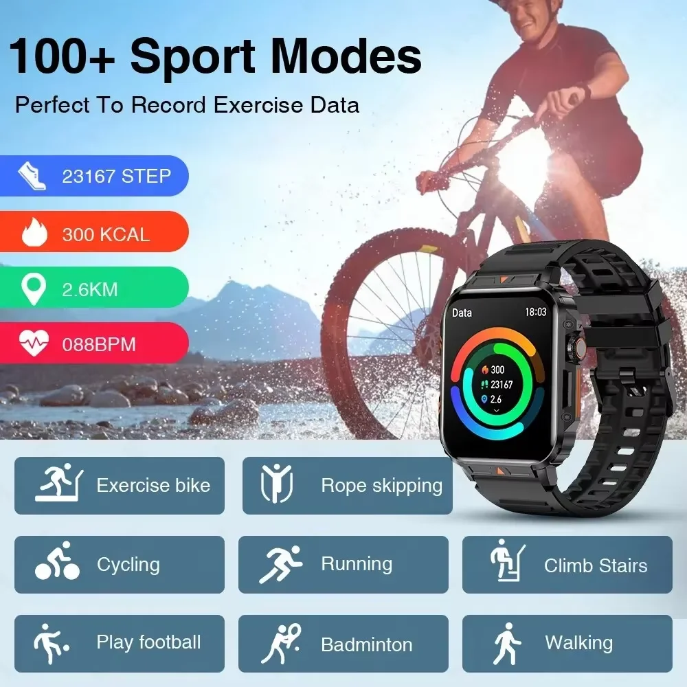2026 Smartwatch 1.95" Inch Screen Health Monitoring Watches IP68 Waterproof Sport Fitness Smart Watch Android IOS For Men Women 4