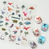 Vivid Dinosaurs 5D Nail Stickers Cool Nail Decals Embossed Sliders For Nail Manicure 1
