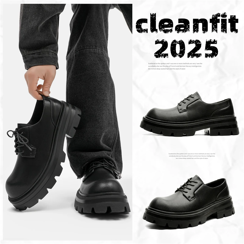 The Latest Business Formal Casual Comfortable Men's Shoes Men Thick Soled Best Man Shoes Black Leather Men British Senior