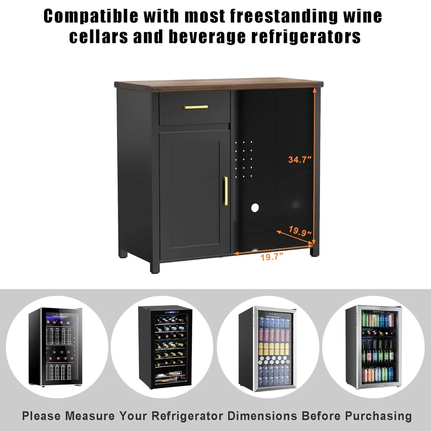 Mini Fridge Cabinet with Storage 5
