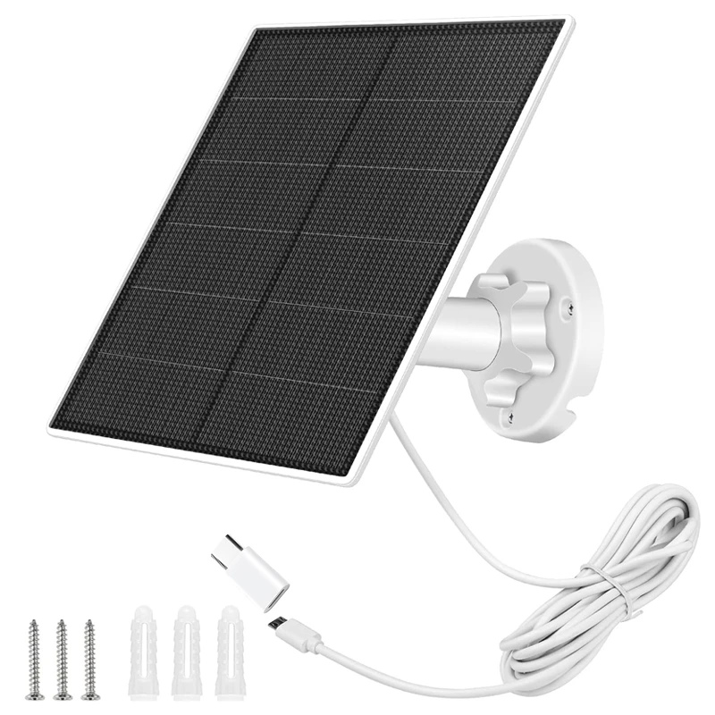 Vestito Del Caricatore Solare Impermeabile Del Pannello Solare 10W 5V Per Eufycam 2C/2C Pro/E40/E20/2/2 Pro/E Reolink Argus Eco/2E/Pt/3 Pro Ecc.