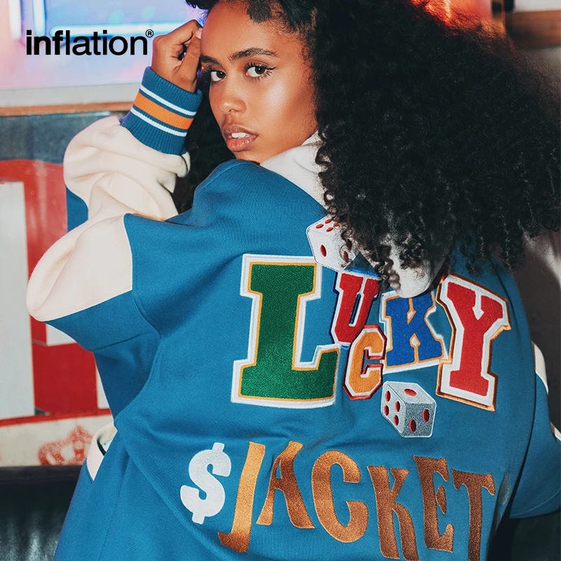 Baseball Fleece Bomber Jacket for Men Women