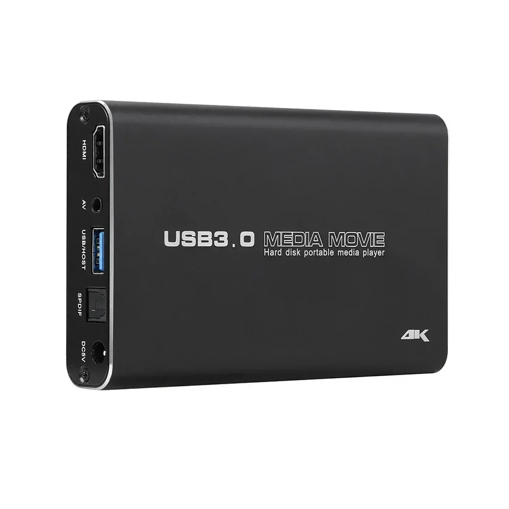Full HD 1080P 4K for 2.5 SATA USB HDD SD Card MKV H.264 HDMI-Compatible AV Spdif Output Portable Multimedia Media Player S01