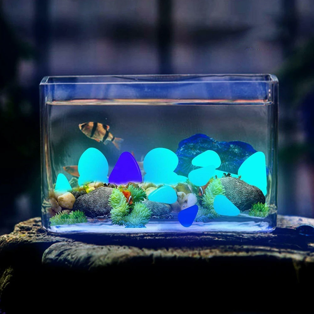 50pcs Luminous Stones Glow In The Dark Pebbles Garden Pebbles Fish Tank Decoration glow stones artificial stones