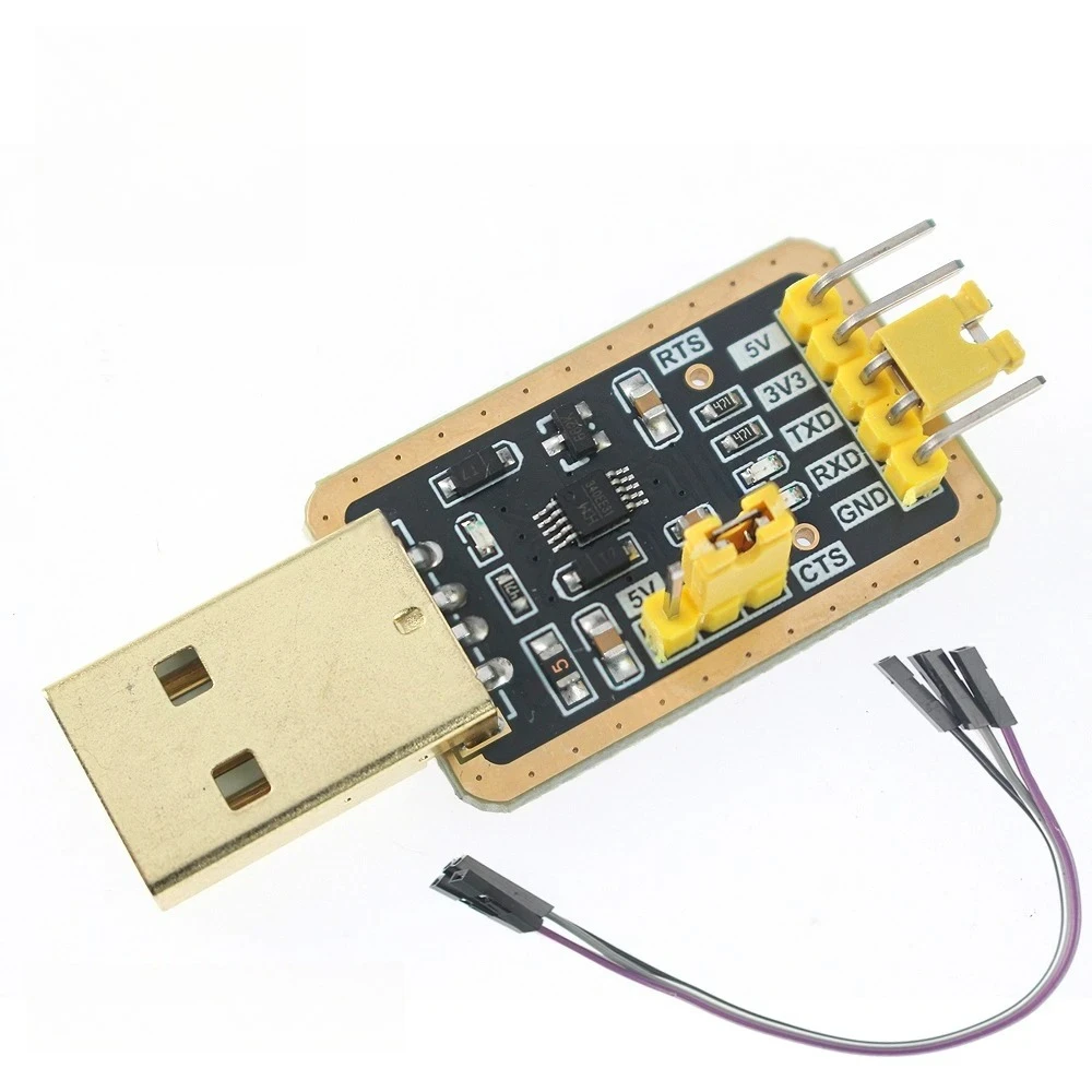Luxurious Gold CH340E USB To TTL Module Serial Port Converter UART Module 3.3V 5V Electronic Kit