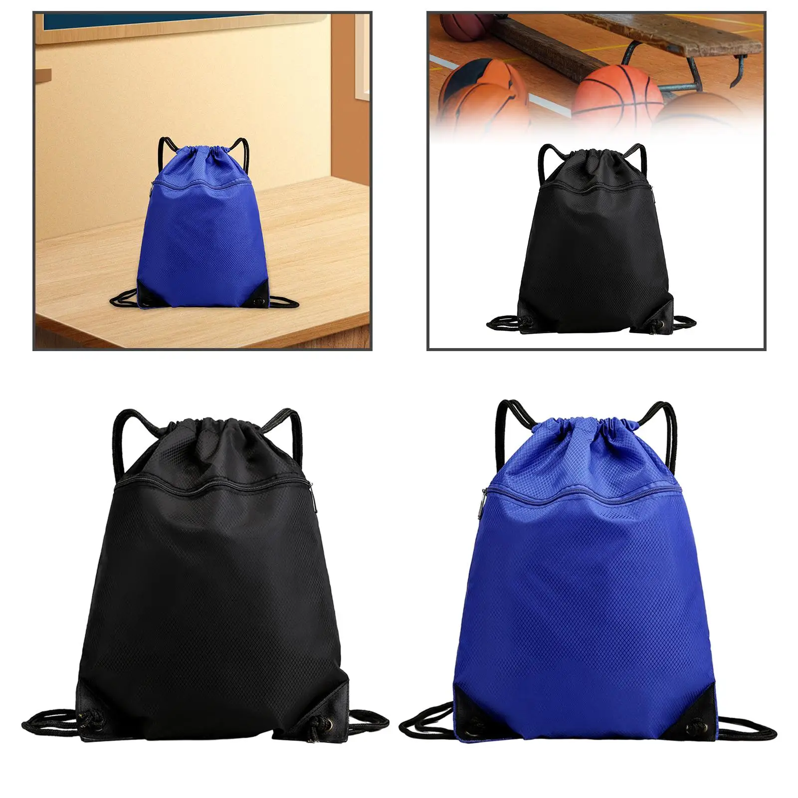 Drawstring Backpack Wear Resistant Gym Bags PE Bags Large Capacity Rucksack