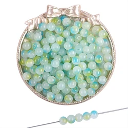 Vibrant 8mm Double Color Glass Jelly Beads for DIY Jewelry Crafting - 20 Assorted Colors, 50 Beads per Pack (15)