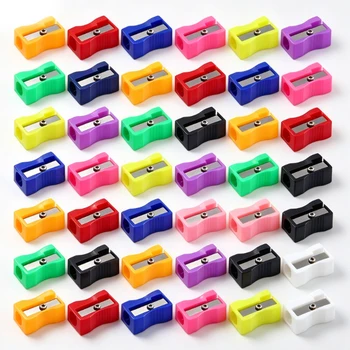 Set di 20/40/80 temperamatite in plastica pratici – Design mini quadrato curvo antiscivolo, articoli di cancelleria colorati in grandi quantità ZSY