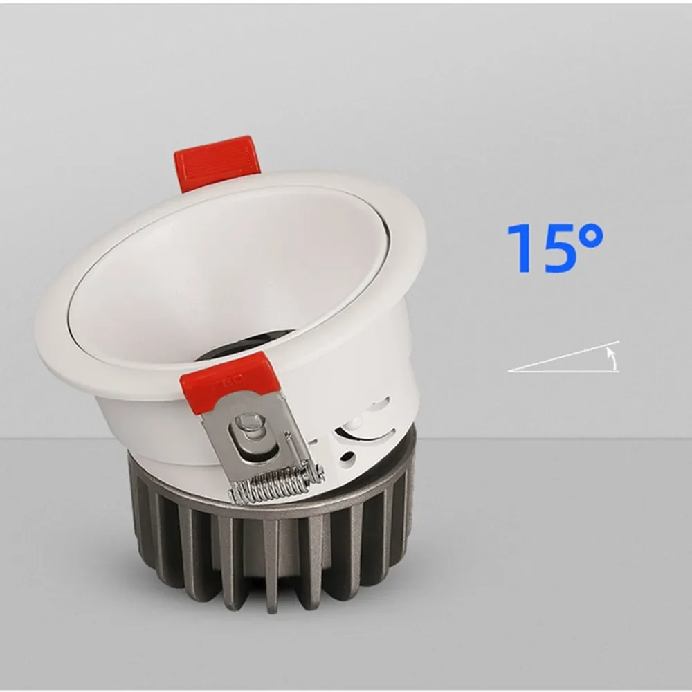 북유럽 LED 천장 매입등 눈부심 방지 깜빡임 없는 LED 다운라이트 실내 천장 스포트라이트 7W 12W 15W 20W AC85-265V 디밍 가능