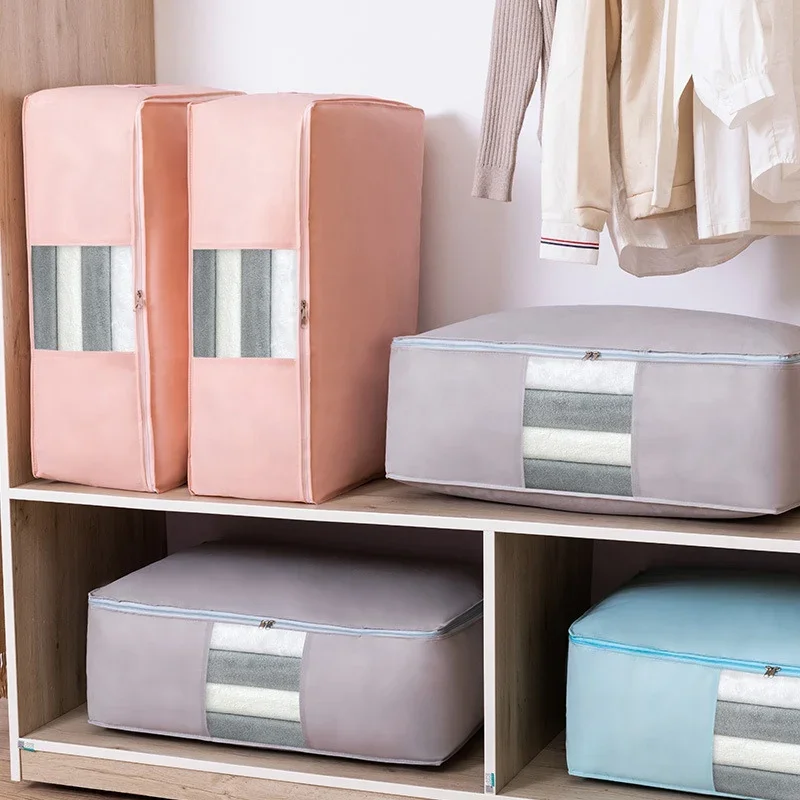 

Wardrobe Closet Organizer for Pillow Quilt Blanket Clothes Storage Home Foldable Storage Bags Non-Woven Clothing Organizer