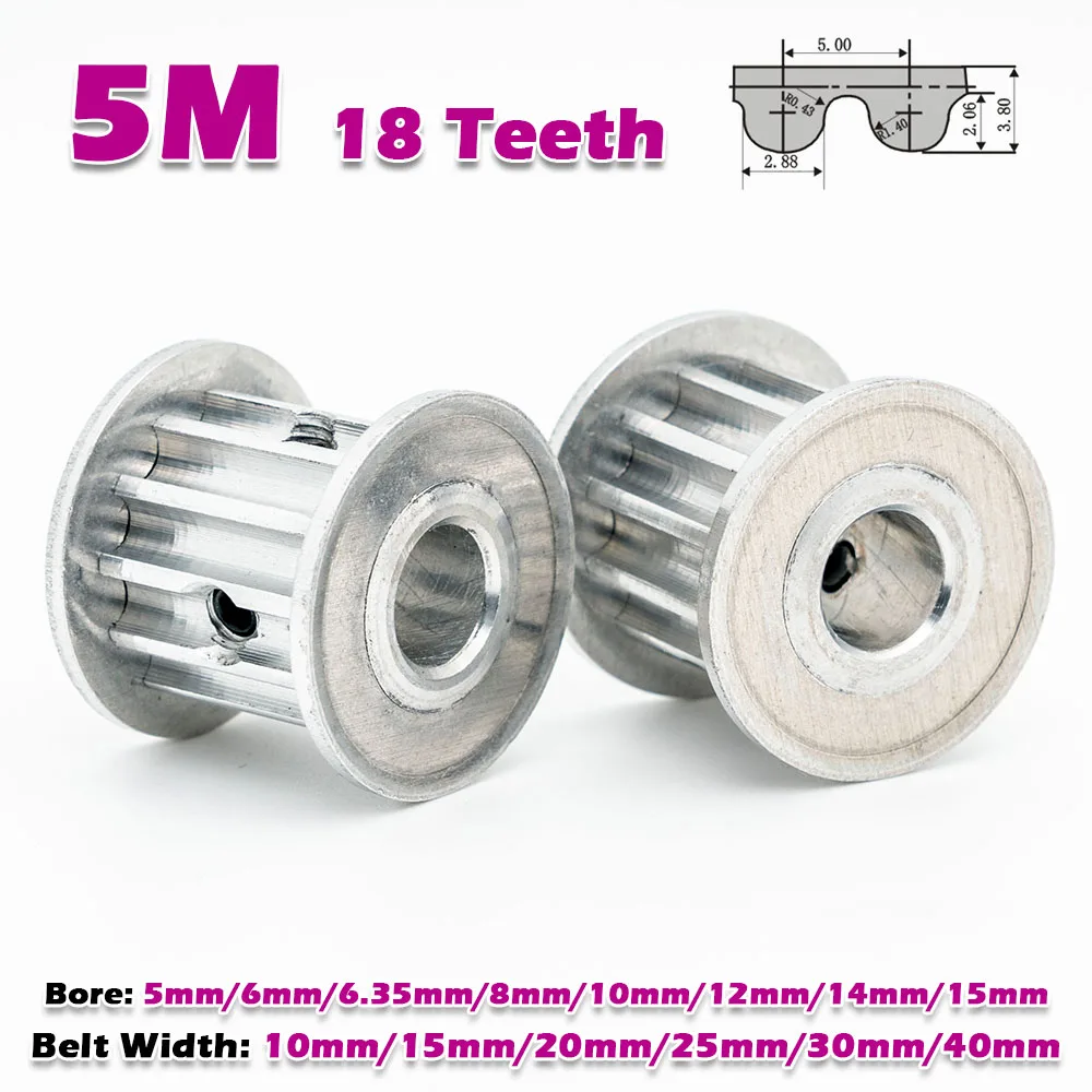 HTD5M AF 18 Zähne Zahnriemenscheibe 18T HTD 5M Riemenbreite 11~41mm Bohrung 5~15mm Antriebsscheibe Übertragungsrad 18 Zähne CNC 5M – Detail 2