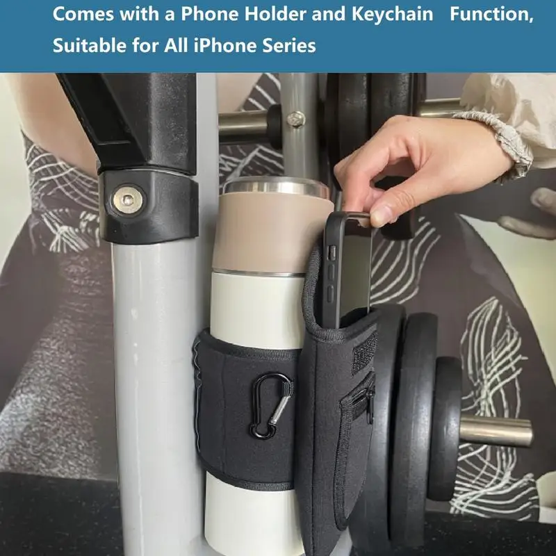 Magnetic Water Bottle Bag Portable Gym Bottle Pouch with Phone Holder Connect fitness equipment Essential fitness accessories 3