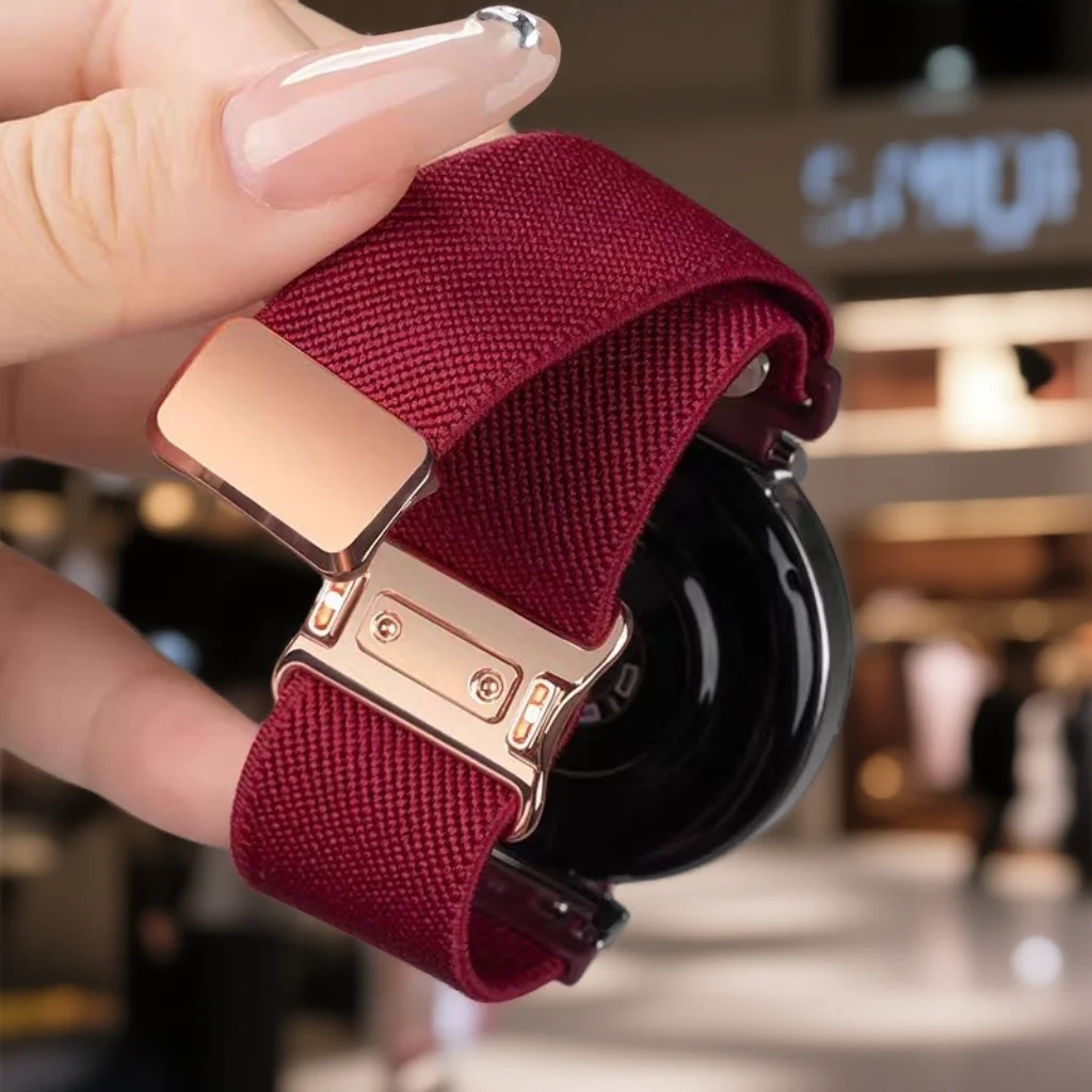 Versatile Magnetic Nylon Strap for Smartwatches – Adjustable 18-22mm Elastic Bracelet