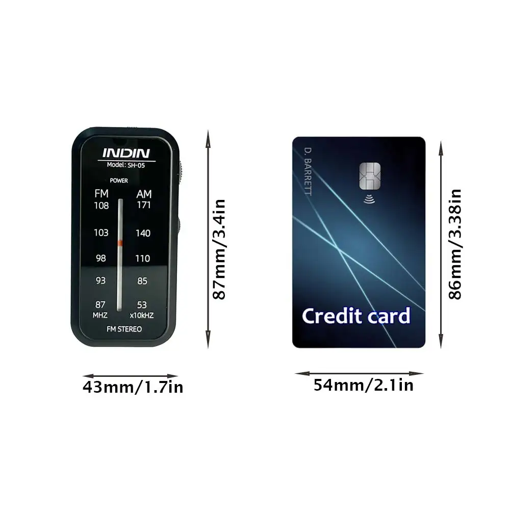Portable Radio AM FM,Small Pocket Radios,Stereo Sound with Earphones,2 AAA Battery Operated for Indoor,Outdoor Walking,Jogging - 3