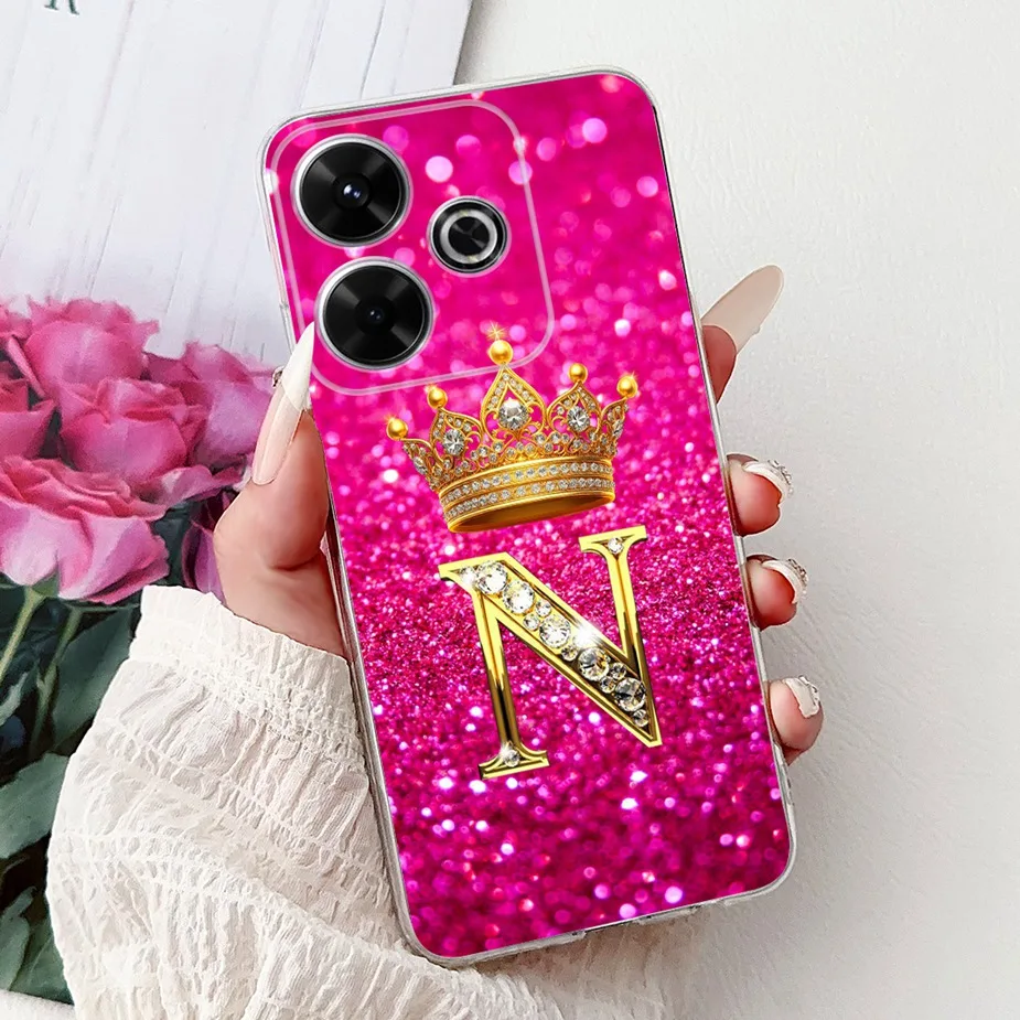 Stylish Clear Silicone TPU Phone Case with Letter Design