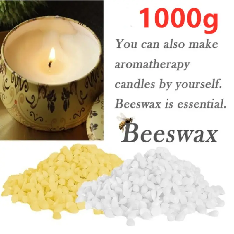 

2024 NEW 1KG Beeswax Particles Natural Raw Materials For Candle Making DIY Handcraft Lipstick Cosmetics Wax Candle Accessories