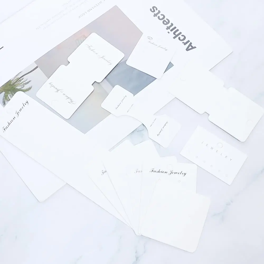 100 Stks Handgemaakt Kraftpapier Blanco Tags Display Hangende Kaarten Pakket Voor Oorstekers Oorbellen Kettingen Sieraden Pakket
