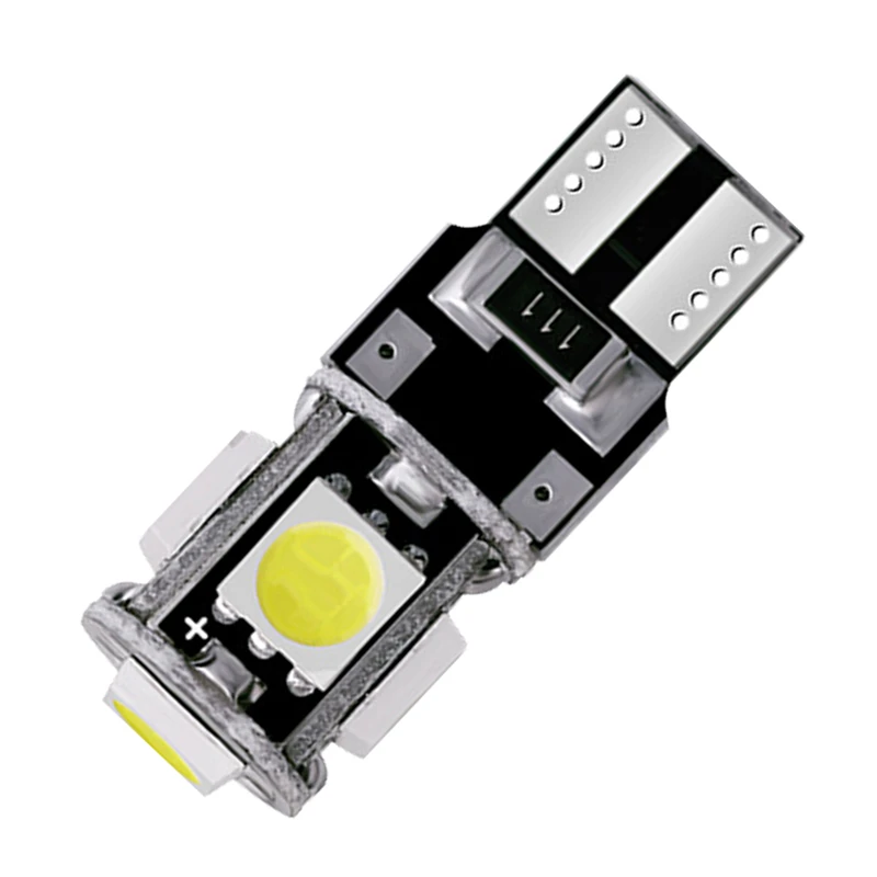 100pcs Car Led Bulb T10 W5w 194 Led Signal Light 12v 5 Smd 5050 Leds Auto Interior Dome Reading