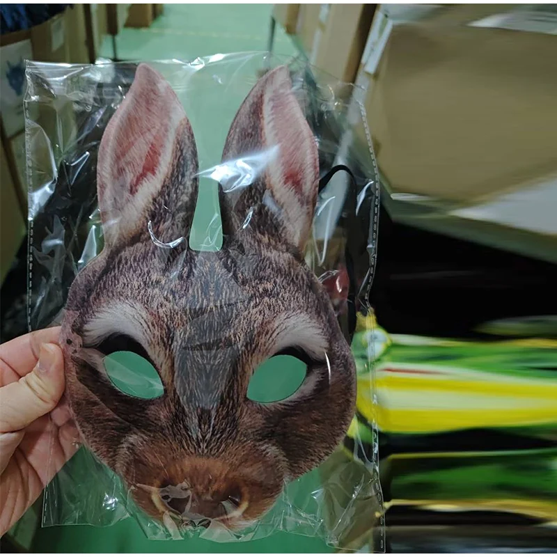 Máscara De Conejo Negro Con Orejas Largas – Accesorio Para Fiestas, Halloween Y Disfraces