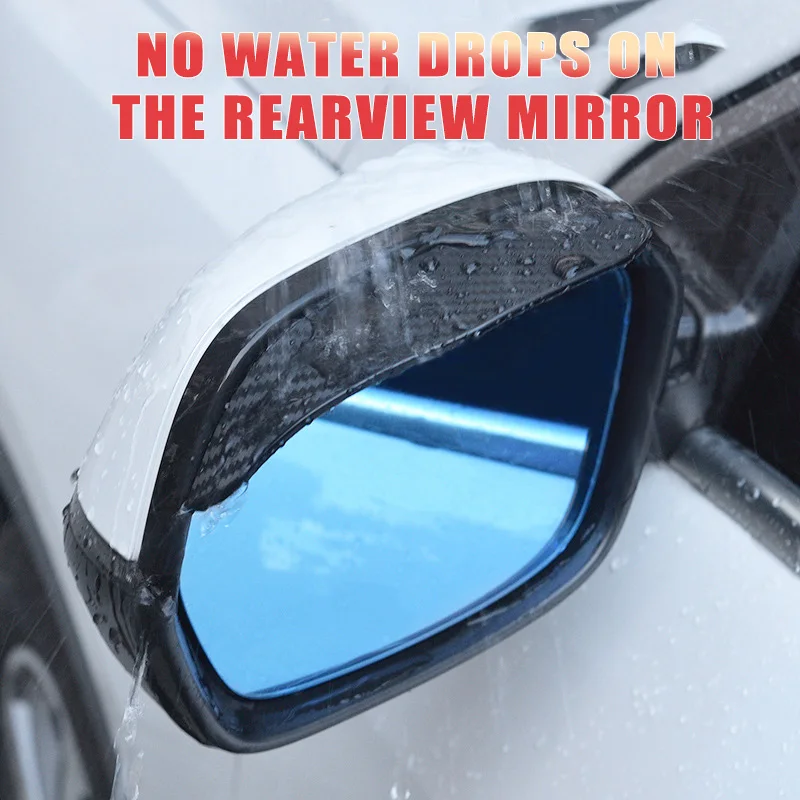 Rearview Mirror Protector Carbon Fiber Mirror Cover Rearview Mirror Cover Rearview Mirror 2PCS Car Rearview Mirror Rain Eyebrow Carbon Fiber Pattern Car Universal Rain Shield Shield Reversing Mirror