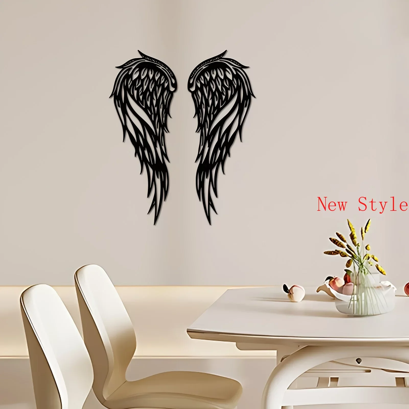 

2pcs/set Metal Angel Wings Art Decoration Festival Celebrations Themed Restaurant Background Decor Bathroom Wall Decorations Hom