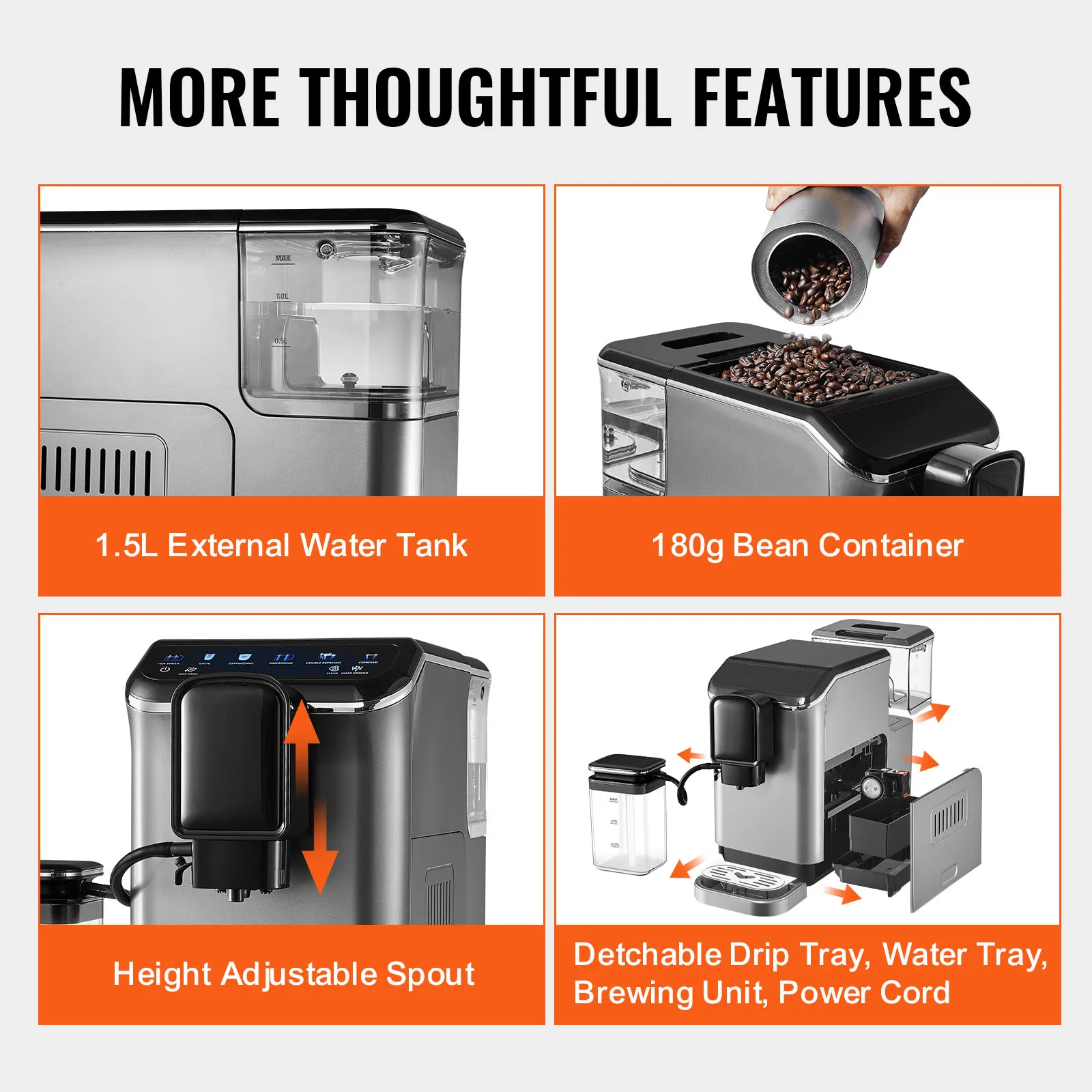 Automatic Espresso Machine with Color Touch Screen