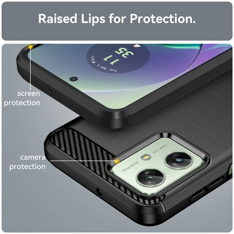Carbon Fiber Shockproof Silicone Bumper Case - 6.5 inch Protection Cover