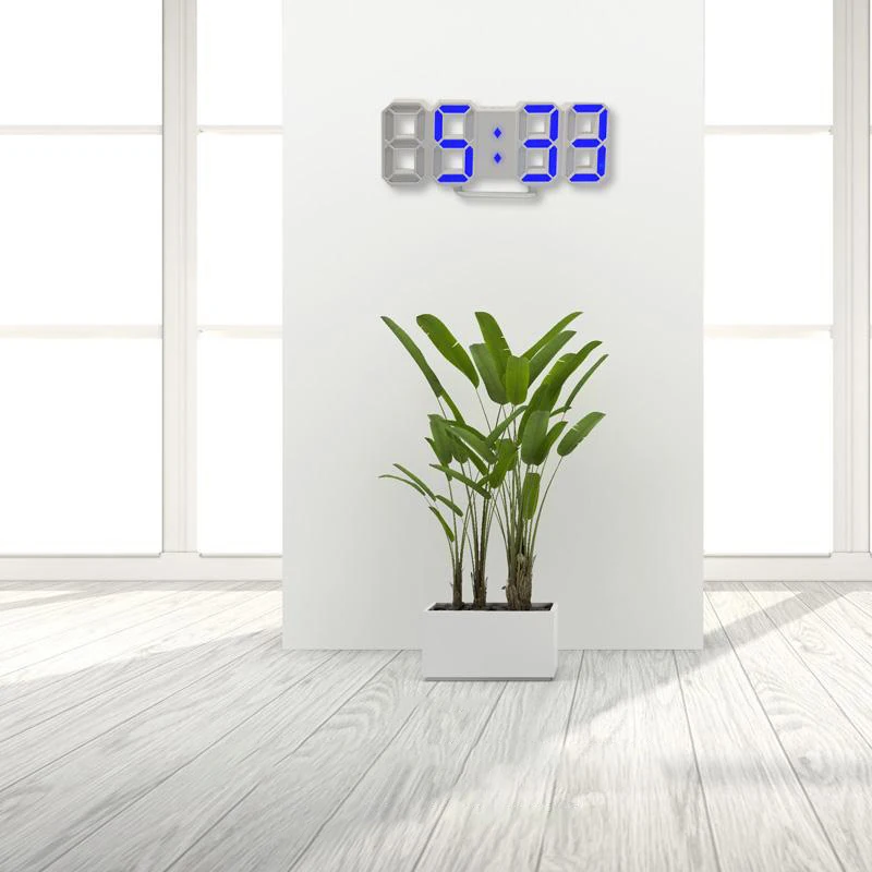 Table 3D LED Alarm Clock Date/Temperature for Home Kitchen Offices Clock Decoration Garden Clocks Wall Clock Times Digital Decor 4