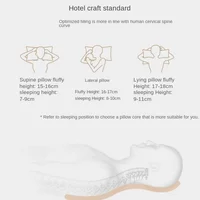 100% Cotton Pillow Hotel Pillows Bedroom Bed Sleep Cervical Pillow Middle-High Pillow Core Frosted Thickened Cover Wash Machine 2